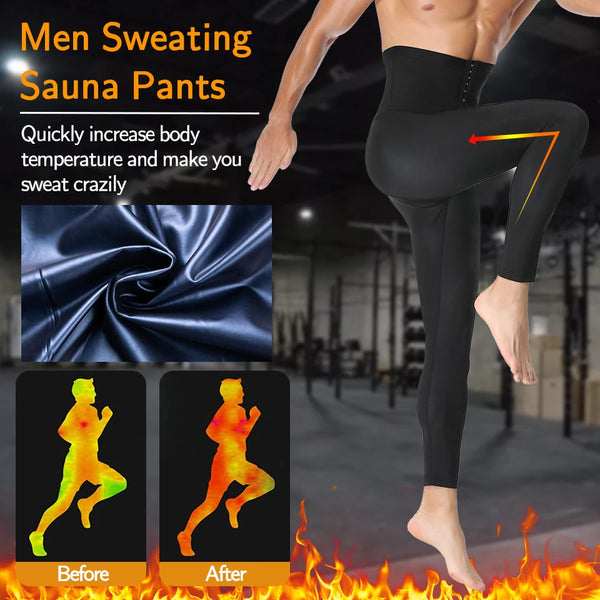 Men Sauna High Waist Pants
